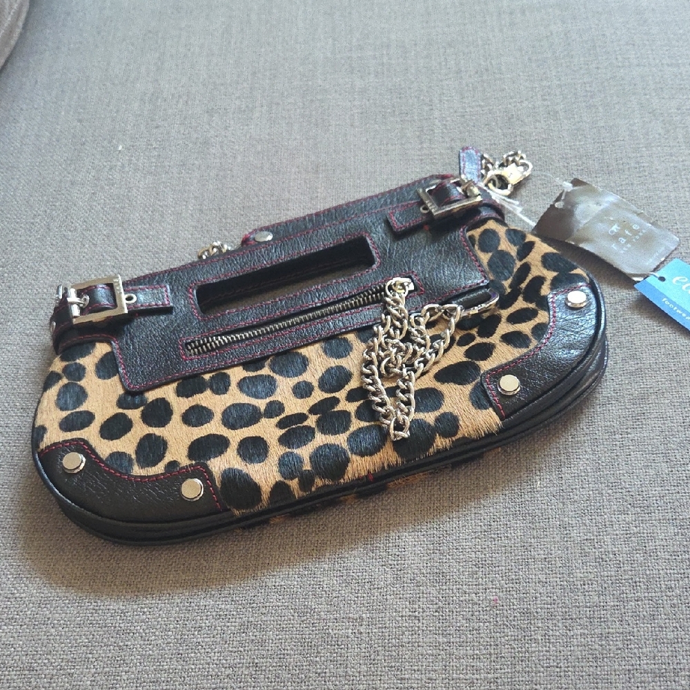 Easy Spirit Animal Print Clutch with Black Accents